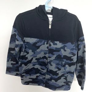 Old Navy Camo Blue Zip Up hooded Sweatshirt